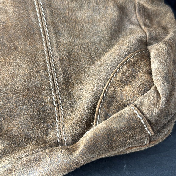 Wilsons Leather M. Julian Brown Leather Suede Canvas Messenger Bag - Picture 11 of 13